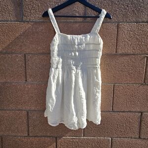 Lacey Cream Babydoll Romper Mini Dress